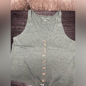 American Eagle Small Green Tank Top with Buttons